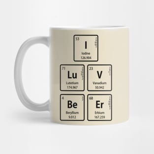 I LuV BeEr (I love beer) in Element Symbols Mug